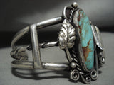 Amazing Vintage Navajo Royston Turquoise **silver Squash* Native American Jewelry Silver Bracelet-Nativo Arts