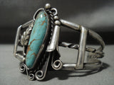 Amazing Vintage Navajo Royston Turquoise **silver Squash* Native American Jewelry Silver Bracelet-Nativo Arts