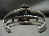 Amazing Vintage Navajo Royston Turquoise **silver Squash* Native American Jewelry Silver Bracelet-Nativo Arts