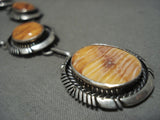 Amazing Vintage Navajo Spiny Oyster Native American Jewelry Silver Necklace-Nativo Arts