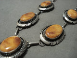 Amazing Vintage Navajo Spiny Oyster Native American Jewelry Silver Necklace-Nativo Arts