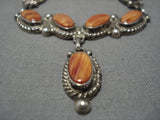 Amazing Vintage Navajo Spiny Oyster Sterling Silver Native American Necklace-Nativo Arts