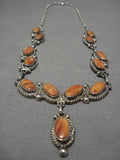 Amazing Vintage Navajo Spiny Oyster Sterling Silver Native American Necklace-Nativo Arts