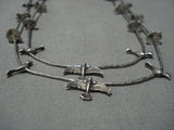 Amazing Vintage Navajo Sterling Silver Bird Fetish Necklace Native American Jewelry Old-Nativo Arts