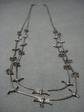 Amazing Vintage Navajo Sterling Silver Bird Fetish Necklace Native American Jewelry Old-Nativo Arts