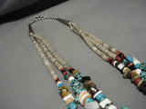Amazing Vintage Navajo Sterlling Silver Native American Turquoise Necklace Old-Nativo Arts