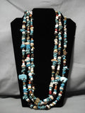 Amazing Vintage Navajo Sterlling Silver Native American Turquoise Necklace Old-Nativo Arts