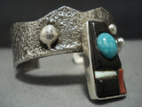 Amazing Vintage Navajo Trapezoid Sterling Silver Turquoise Bracelet-Nativo Arts