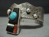 Amazing Vintage Navajo Trapezoid Sterling Silver Turquoise Bracelet-Nativo Arts