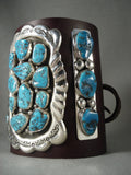 Amazing! Vintage Navajo 'Turquoise Burst' Native American Jewelry Silver Ketoh Bracelet-Nativo Arts