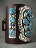 Amazing! Vintage Navajo 'Turquoise Burst' Native American Jewelry Silver Ketoh Bracelet-Nativo Arts