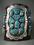 Amazing! Vintage Navajo 'Turquoise Burst' Native American Jewelry Silver Ketoh Bracelet-Nativo Arts