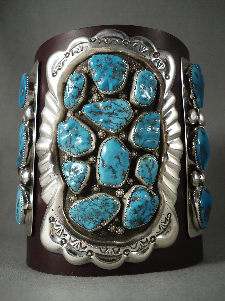 Amazing! Vintage Navajo 'Turquoise Burst' Native American Jewelry Amazing! Vintage Navajo 'Turquoise Burst' Native American Jewelry