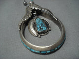 Amazing Vintage Navajo Turquoise Heishi Sterling Native American Jewelry Silver Necklace Old-Nativo Arts
