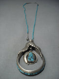 Amazing Vintage Navajo Turquoise Heishi Sterling Native American Jewelry Silver Necklace Old-Nativo Arts