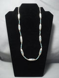 Amazing Vintage Navajo Turquoise Sterling Native American Jewelry Silver Necklace Old-Nativo Arts
