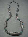 Amazing Vintage Navajo Turquoise Sterling Native American Jewelry Silver Necklace Old-Nativo Arts