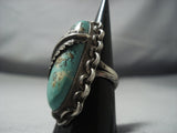 Amazing Vintage Navajo Turquoise Sterling Native American Jewelry Silver Ring Old Pawn-Nativo Arts