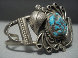 Amazing Vintage Navajo Turquoise Sterling Native American Jewelry Silver Rope Bracelet Old-Nativo Arts