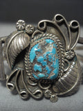 Amazing Vintage Navajo Turquoise Sterling Native American Jewelry Silver Rope Bracelet Old-Nativo Arts