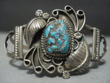 Amazing Vintage Navajo Turquoise Sterling Native American Jewelry Silver Rope Bracelet Old-Nativo Arts