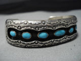 Amazing Vintage Navajo Turquoise Sterling Silver Native American Bracelet Old-Nativo Arts