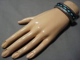 Amazing Vintage Navajo Turquoise Sterling Silver Native American Bracelet Old-Nativo Arts