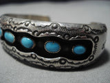 Amazing Vintage Navajo Turquoise Sterling Silver Native American Bracelet Old-Nativo Arts