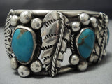 Amazing Vintage Navajo Turquoise Sterling Silver Native American Jewelry Bracelet-Nativo Arts