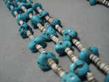 Amazing Vintage Navajo Turquoise Sterling Silver Native American Necklace Old-Nativo Arts