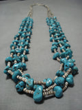 Amazing Vintage Navajo Turquoise Sterling Silver Native American Necklace Old-Nativo Arts