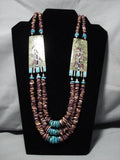 Amazing Vintage Santo Domingo Native American Shell Sterling Silver Necklace Old-Nativo Arts