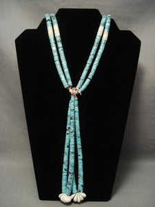 Amazing Vintage Santo Domingo Spider Turquoise Necklace-Nativo Arts