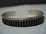 Amazing Vintage Tsalate Native American Jewelry Zuni Raised Panel Sterling Silver Bracelet Old-Nativo Arts