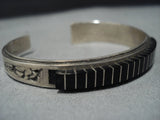 Amazing Vintage Tsalate Native American Jewelry Zuni Raised Panel Sterling Silver Bracelet Old-Nativo Arts