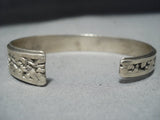 Amazing Vintage Tsalate Native American Jewelry Zuni Raised Panel Sterling Silver Bracelet Old-Nativo Arts