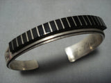 Amazing Vintage Tsalate Native American Jewelry Zuni Raised Panel Sterling Silver Bracelet Old-Nativo Arts