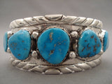 Amazing Vintage Zuni Simplicio Turquoise Native American Jewelry Silver Bracelet-Nativo Arts