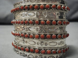 Amazing Vintage Zuni Sterling Silver Native American Coral Bracelet-Nativo Arts