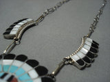 Amazing Vintage Zuni Turquoise Sterling Silver Native American Jewelry Necklace Old-Nativo Arts