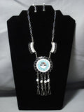 Amazing Vintage Zuni Turquoise Sterling Silver Native American Jewelry Necklace Old-Nativo Arts