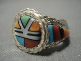 Amazing Vintage Zuni Turquoise Sterling Silver Native American Ring Old-Nativo Arts