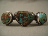 Arizona Living Treasure Vintage Navajo Royston Turquoise Native American Jewelry Silver Bracelet-Nativo Arts