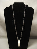 Artist Alert! Vintage Cochiti Joe Joseph Quintana Native American Jewelry Silver 'Shark Tooth' Necklace-Nativo Arts