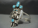 Astonishing 3d Kachian Turquoise Sterling Silver Navajo Native American Jewelry jewelry Bracelet Cuff-Nativo Arts
