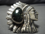 Astonishing Chief Green Turquoise Sterling Silver Ring-Nativo Arts