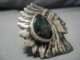 Astonishing Chief Green Turquoise Sterling Silver Ring-Nativo Arts
