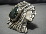 Astonishing Chief Green Turquoise Sterling Silver Ring-Nativo Arts