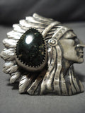 Astonishing Chief Green Turquoise Sterling Silver Ring-Nativo Arts