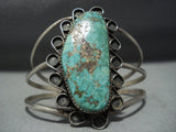 Astonishing Vintage Native American Jewelry Navajo Green Turquoise Sterling Silver Bracelet Old-Nativo Arts